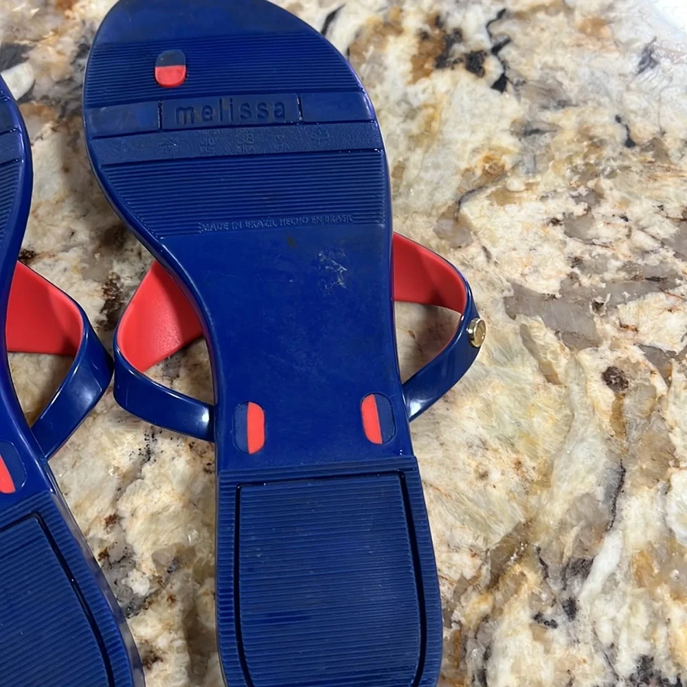 Melissa Shoes Blue / Coral Jelly Multicolor Sandals size 9 - Picture 6 of 13
